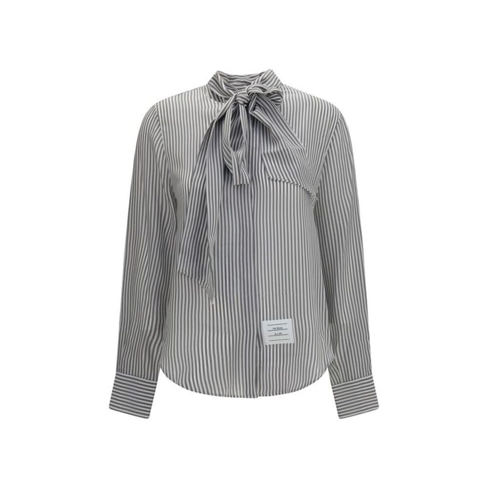Thom Browne Gray Silk Pattern Women's Shirt